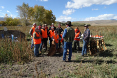 Jeff-going-over-feild-safety-with-hunters